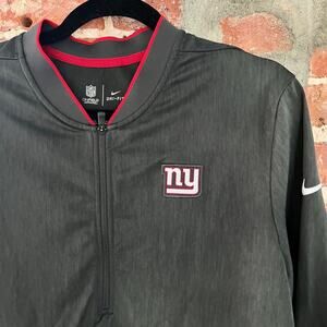 NY Giants NFL Nike OnField Apparel 1/4 Zip Gray Men's Jacket M 20x28